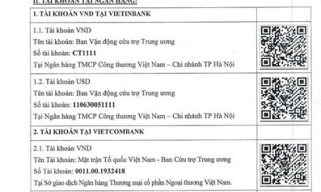 NNóng: Cập nhật số tài khoản của Trung ương tiếp nhận ủng hộ đồng bào bị thiệt hại do cơn bão số 3